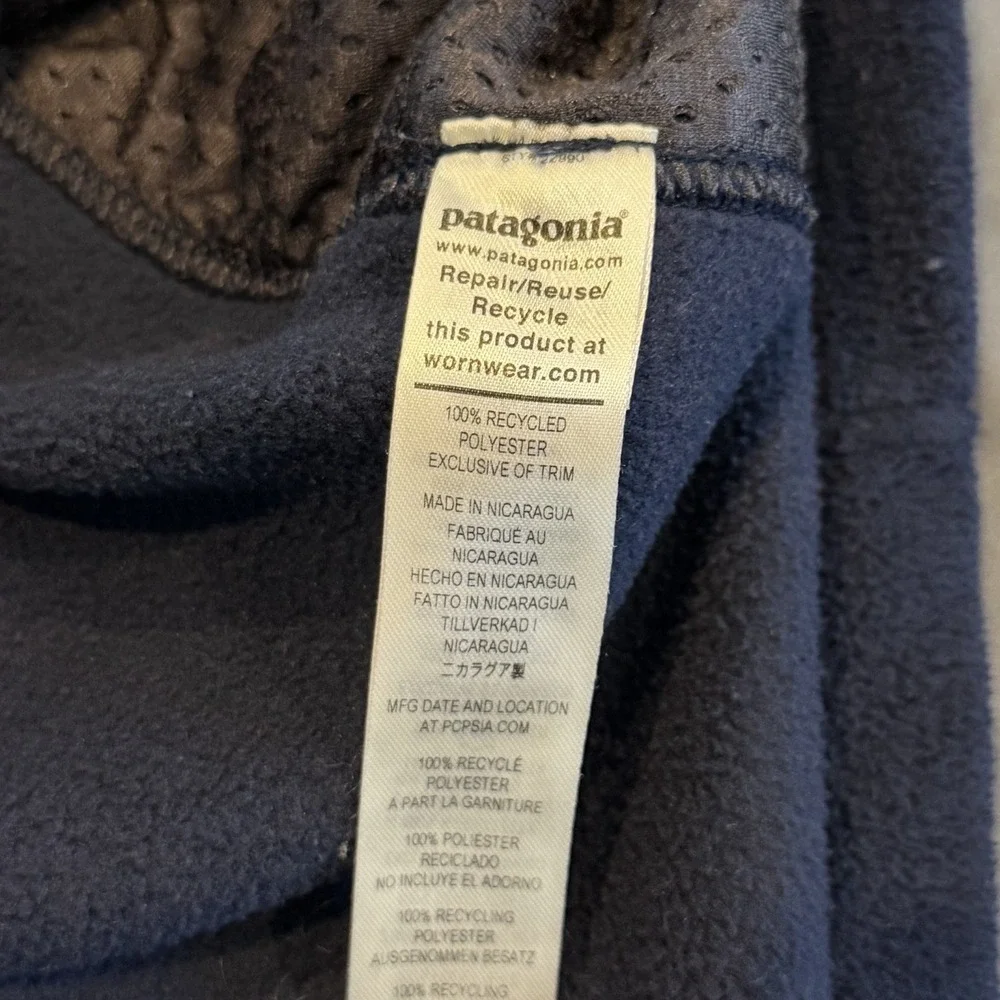 Patagonia Synchilla Fleece Full Zip Mens XL Blue‎ Jacket Logo